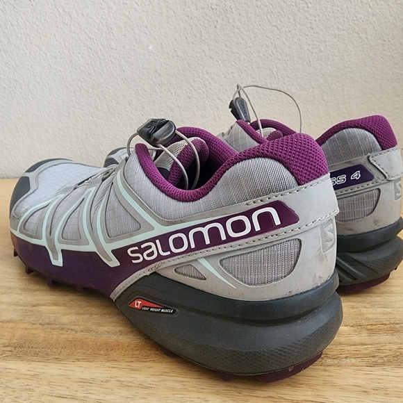 Salomon Womens Speedcross 4 Trail Running Shoes Sneakers Grey Purple Size 10 - Picture 7 of 15